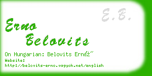 erno belovits business card